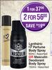 Lentheric I Love Perfume Body Spray 90ml/Masculin Deodorant Body Spray 150ml-Each