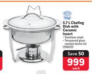Bakers Chefs Chafing Dish With Ceramic Insert-3.7Ltr Each