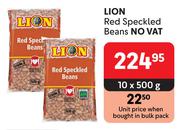 Lion Red Speckled Beans-10 x 500g