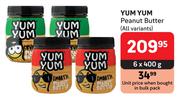 Yum Yum Peanut Butter (All Variants)-6 x 400g