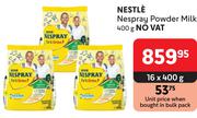 Nestle Nespray Powder Milk-16 x 400g