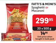 Fatti's & Moni's Spaghetti Or Macaroni-20 x 500g
