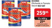 Econo Pilchards In Tomato Sauce-12 x 400g