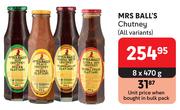 Mrs Ball's Chutney (All Variants)-8 x 470g