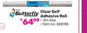 Butterfly Clear Self Adhesive Roll (5m Size) 328785