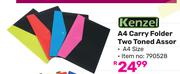 Kenzel A4 Carry Folder Two Toned Assorted 790528