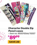 Character Double Zip Pencil Cases