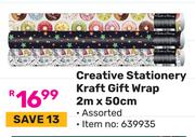 Creative Stationery Kraft Gift Wrap 2m x 50cm 639935