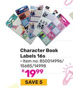 Character Book Labels 16s Pack
