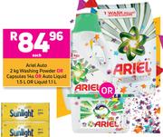 Ariel Auto 2 Kg Washing Powder Or Capsules 14s Or Auto Liquid 1.5L Or Liquid 1.1L- Each
