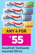 Aquafresh Toothpaste Assorted 100 ml- For Any 4