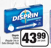 Disprin Tablets (Regular 24's Or Extra Strength 16's)-Per Pack