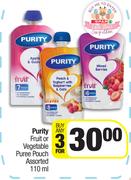 Purity Fruit Of Vegetable Puree Pouch Assorted-For Any 3 x 110ml