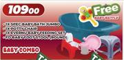 1xSpec Baby Bath Jumbo,1xPotty Chair,1xEvernu Baby Feeding Set,FD Baby Foot Stool (Round)-Combo