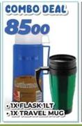 1 x Flask 1L, 1 x Travel Mug-Combo