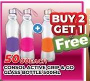 Consol Active Grip & Go Glass Bottle 500ml-Each