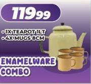 1 x Tea Pot 1L, 4 x Mugs 8cm-Combo