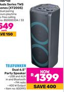 Telefunken Dual 6.5" Party Speaker