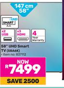 Hisense 147cm (58") UHD Smart TV 58A6K