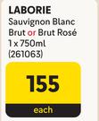 Laborie Sauvignon Blanc Brut Or Brut Rose-750ml Each