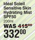 Vichy Ideal Soleil Sensitive Skin Hydrating Mist SPF50-200ml