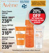 Avene Eau Thermale Face Cream SPF50+-50ml