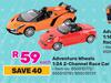 Adventure Wheels 1:24 2 Channel Race Car-Each