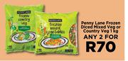 Penny Lane Frozen Diced Mixed Veg Or Country Veg-For 2 x 1Kg