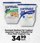 Parmalat Medium Fat Yoghurt Assorted 1Kg Or fabulite Fat Free Plain Yoghurt 1Kg-Each