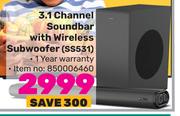 Skyworth 3.1 Channel Soundbar With Wireless Subwoofer SS531