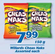 Willards Cheas Naks Assorted-150g Each