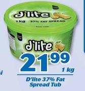 D'Lite 37% Fat Spread Tub-1Kg