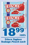Trinco Tagless Teabags Pouch-100's Each