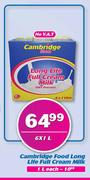 Cambridge Food Long Life Full Cream Milk-6 x 1Ltr