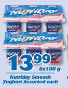 Nutriday Smooth Yoghurt Assorted-6 x 100g Each