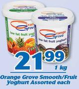Orange Grove Smooth/Fruit Yoghurt Assorted-1Kg Each