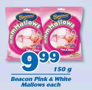 Beacon Pink & White Mallows-150g Each