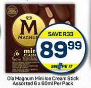 Ola Magnum Mini Ice Cream Stick Assorted-6 x 60ml Per Pack