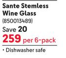 Ocean Sante Stemless Wine Glass-Per 6-Pack