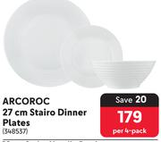 Arcoroc 27cm Stario Dinner Plates-Per 4-Pack