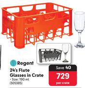 Regent 24's Flute Glasses In Crate-Per Crate
