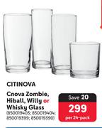 Citinova Zombie, Hiball, Willy Or Whisky Glass-Per 24 Pack