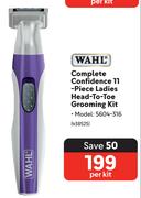 WAHL Complete Confidence 11-Piece Ladies Head-To-Toe Grooming Kit 5604-316 438525-Per Kit