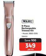 WAHL 9-Piece Recharageable Trimmer Kit 9865-2916 388450-Per Kit.