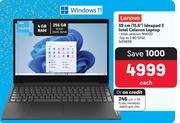 Lenovo 15.6"939cm) Ideapad 3 Intel Celeron Laptop 455939-Each