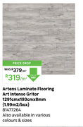 Artens Art Intenso Gritor Flooring Laminate 1291cm x 193cm x 8mm-Per Sqm