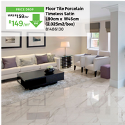Timeless Satin Porcelain Floor Tile 90cm x 45cm-Per Sqm