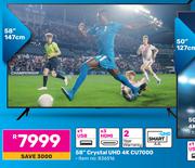 Samsung 58" Crystal UHD 4K TV CU7000