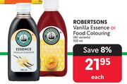 Robertsons Vanilla Essence Or Food Colouring (All Variants)-100ml Each