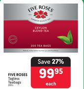 Five Roses Tagless Teabags-200's Pack
